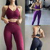 Peach High-Waisted Hip-Lifting Yoga Fitness Set For Women Breathable Quick-Dry Seamless With Pocket Design