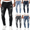 Ripped Skinny Jeans For Men Stylish Casual Denim Pants Vintage Wash Slim Fit Pencil Jeans