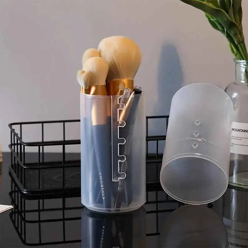 Waterproof Brush Storage Box - Adjustable Makeup Organizer with Large Capacity
