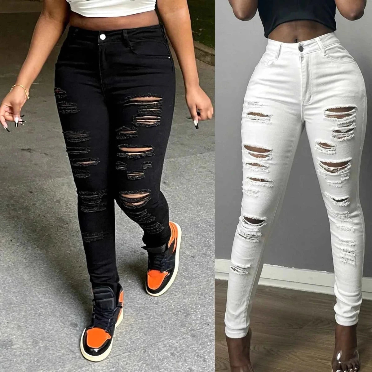 Black Ripped Jeans For Women