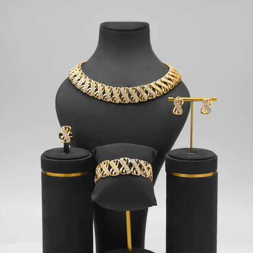Elegant 18k Gold Plated Dubai Jewelry Set for Women