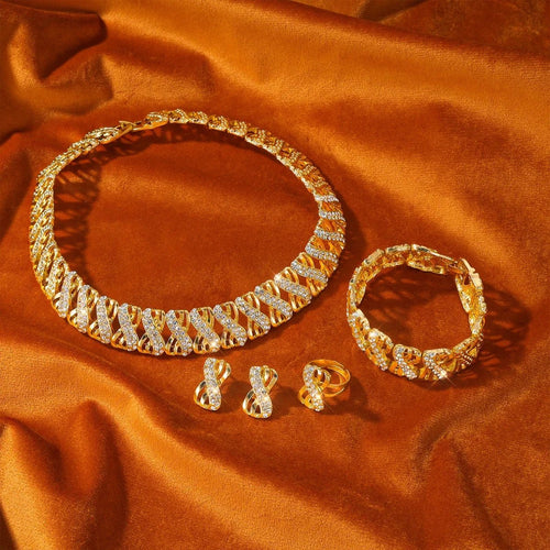 Elegant 18k Gold Plated Dubai Jewelry Set for Women