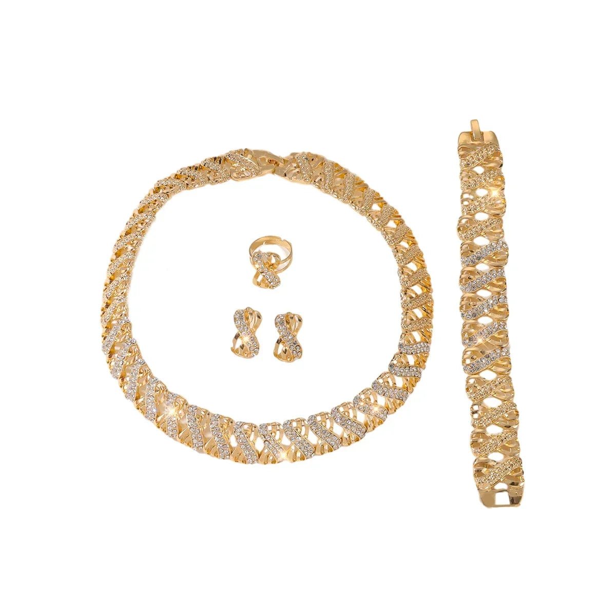 Elegant 18k Gold Plated Dubai Jewelry Set for Women