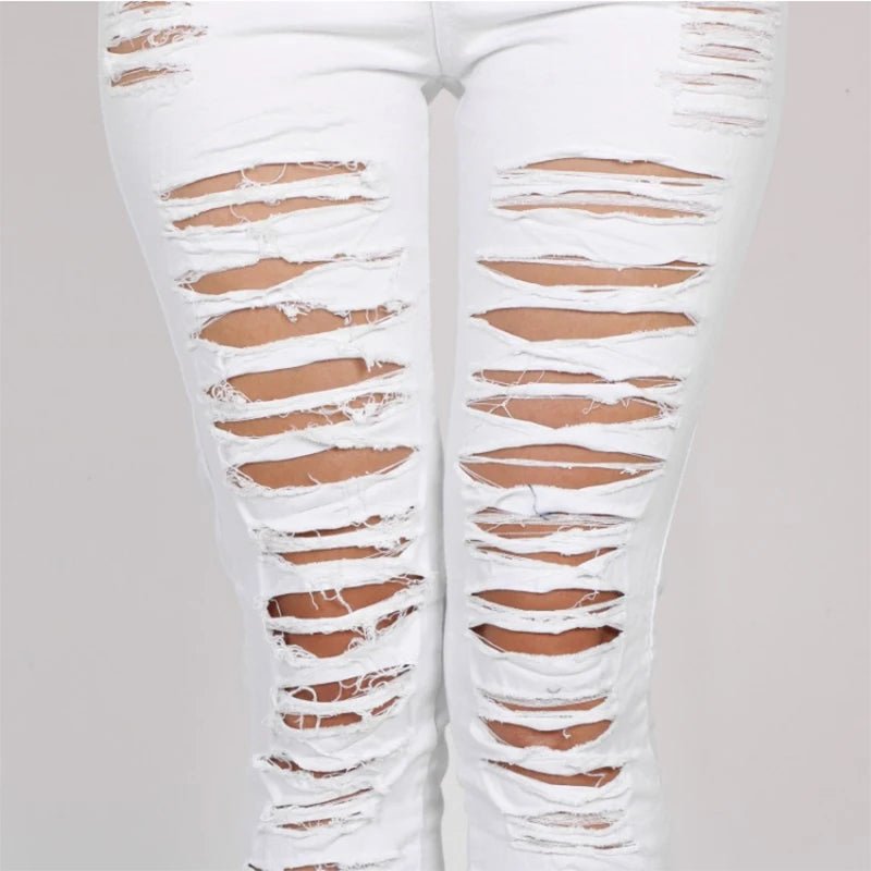 High Waist Ripped Jeans for Women