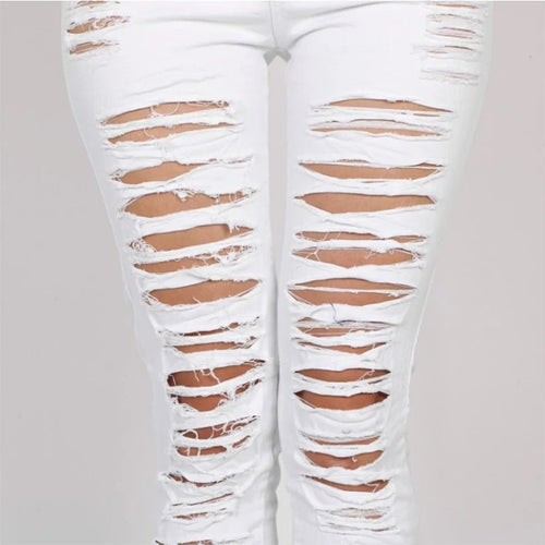 High Waist Ripped Jeans for Women