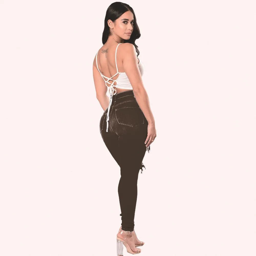 High Waist Ripped Jeans for Women