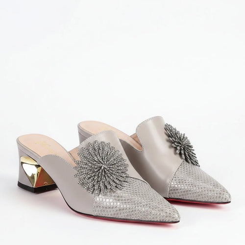 Marlisasa Women Slip On Square Heel Pumps With Pearl Detail Lightweight Comfort For All Day Wear