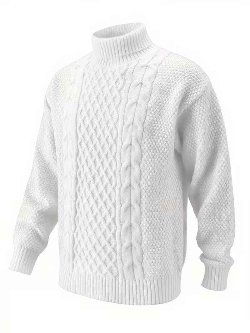 Men's Argyle-Knit Turtleneck Sweater