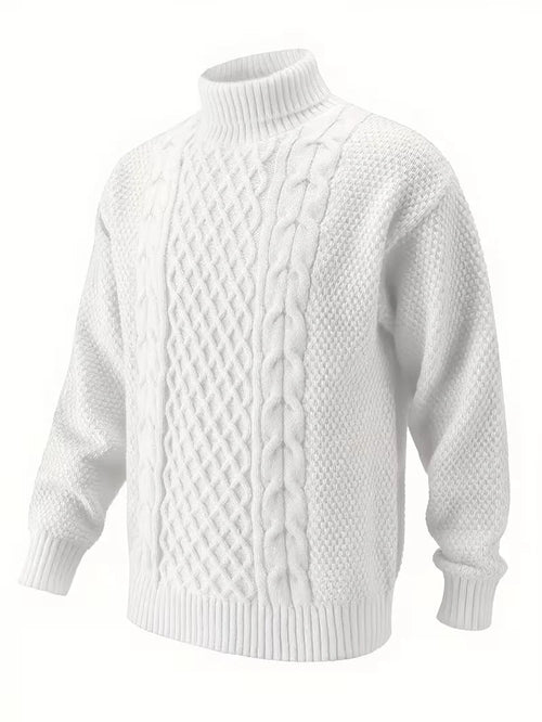 Men's Argyle-Knit Turtleneck Sweater