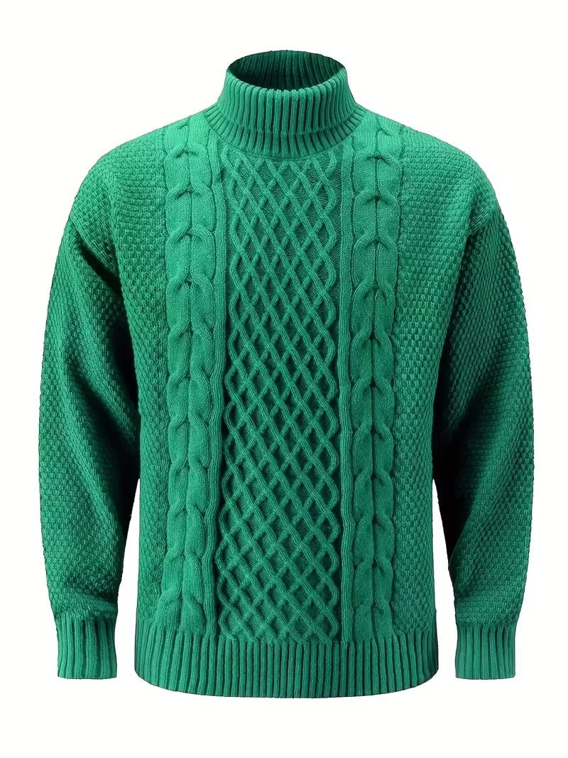 Men's Argyle-Knit Turtleneck Sweater