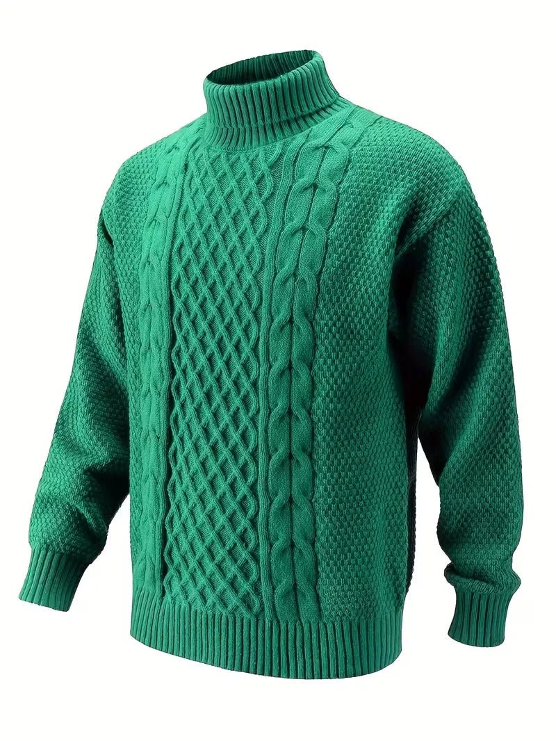 Men's Argyle-Knit Turtleneck Sweater