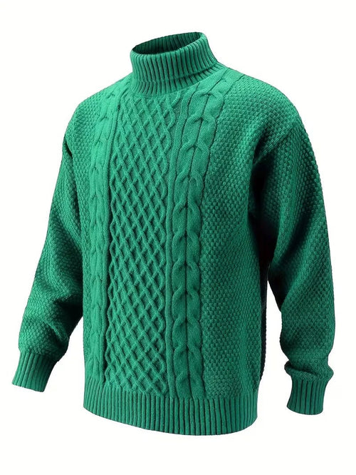 Men's Argyle-Knit Turtleneck Sweater