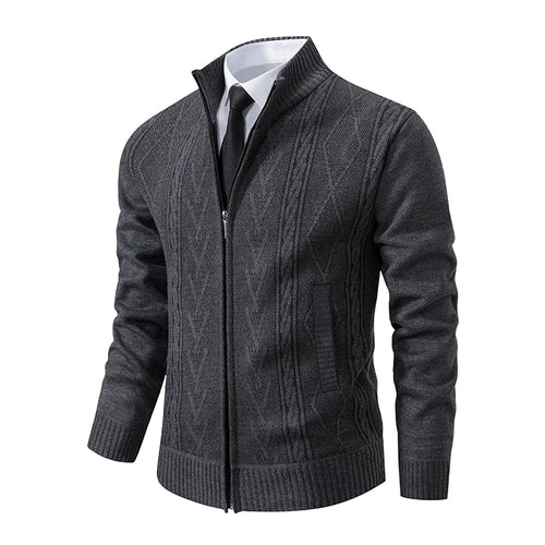 Men's Cable-Knit Zip-Up Cardigan