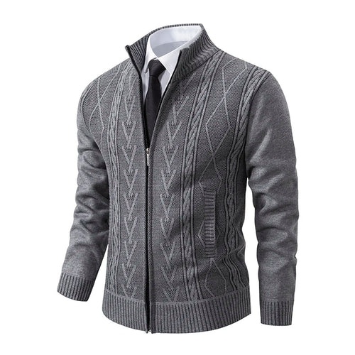 Men's Cable-Knit Zip-Up Cardigan