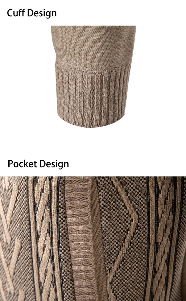 Men's Cable-Knit Zip-Up Cardigan