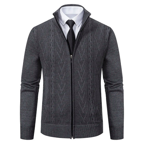 Men's Cable-Knit Zip-Up Cardigan