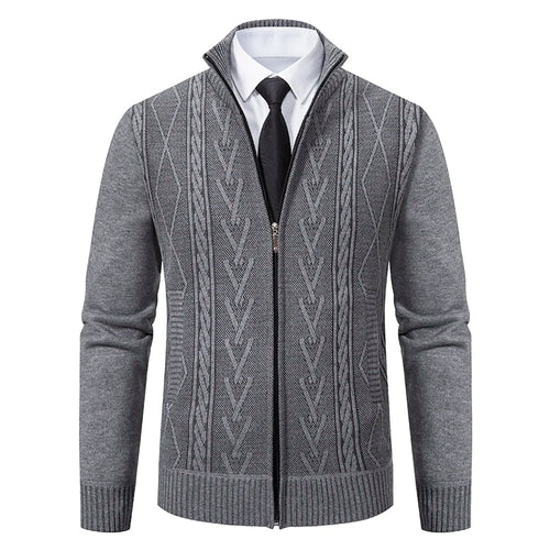 Men's Cable-Knit Zip-Up Cardigan