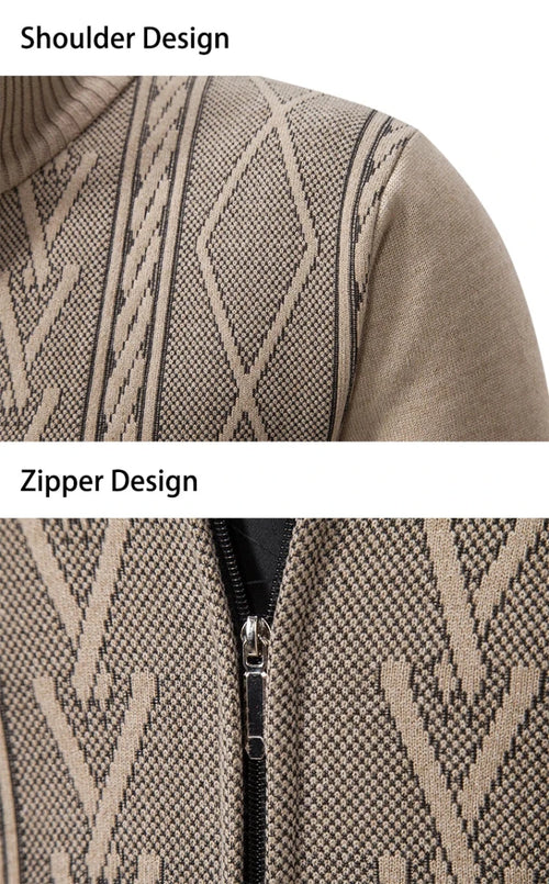 Men's Cable-Knit Zip-Up Cardigan
