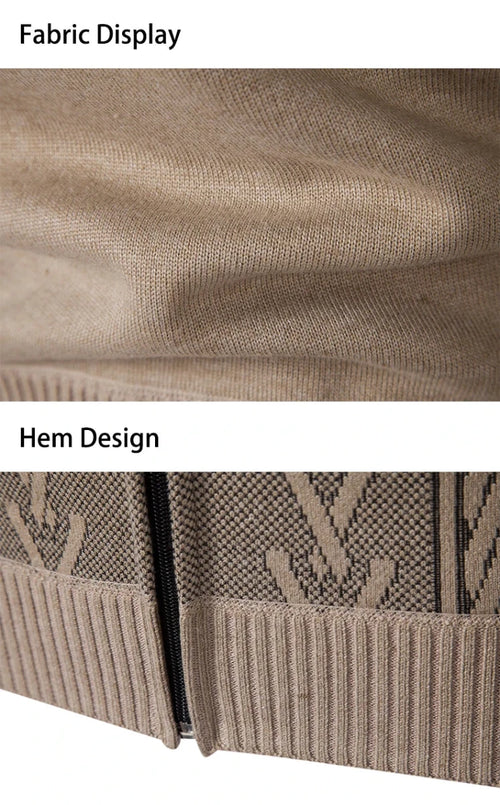 Men's Cable-Knit Zip-Up Cardigan