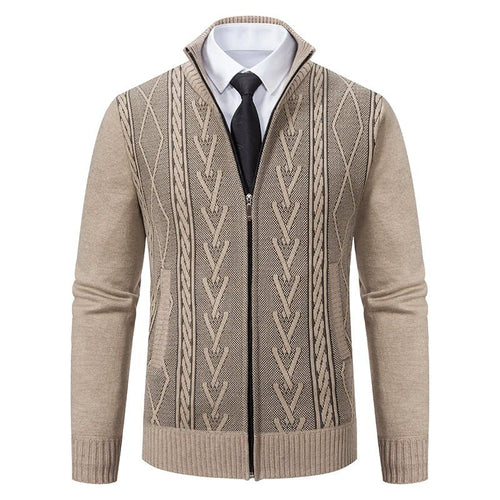 Men's Cable-Knit Zip-Up Cardigan