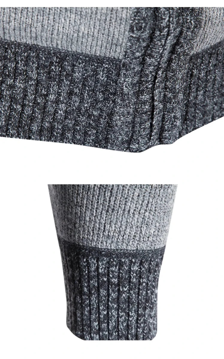 Men's Color-Block Knit Zip-Up Jacket