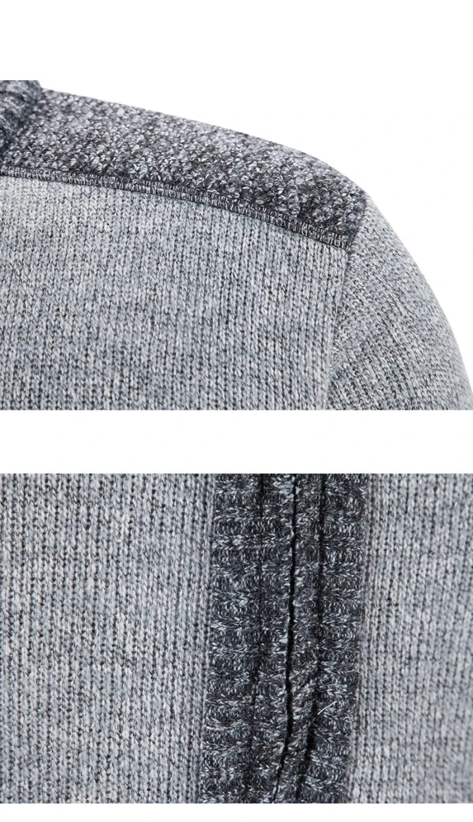 Men's Color-Block Knit Zip-Up Jacket