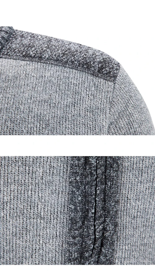 Men's Color-Block Knit Zip-Up Jacket