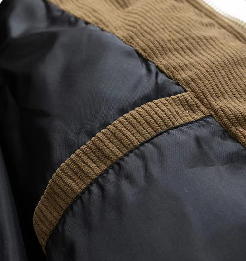 Men’s Colorblock Hooded Puffer Jacket with Textured Panels Men's Jackets