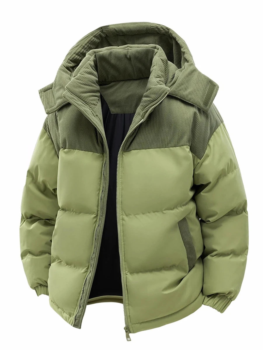 Men’s Colorblock Hooded Puffer Jacket Men's Jackets