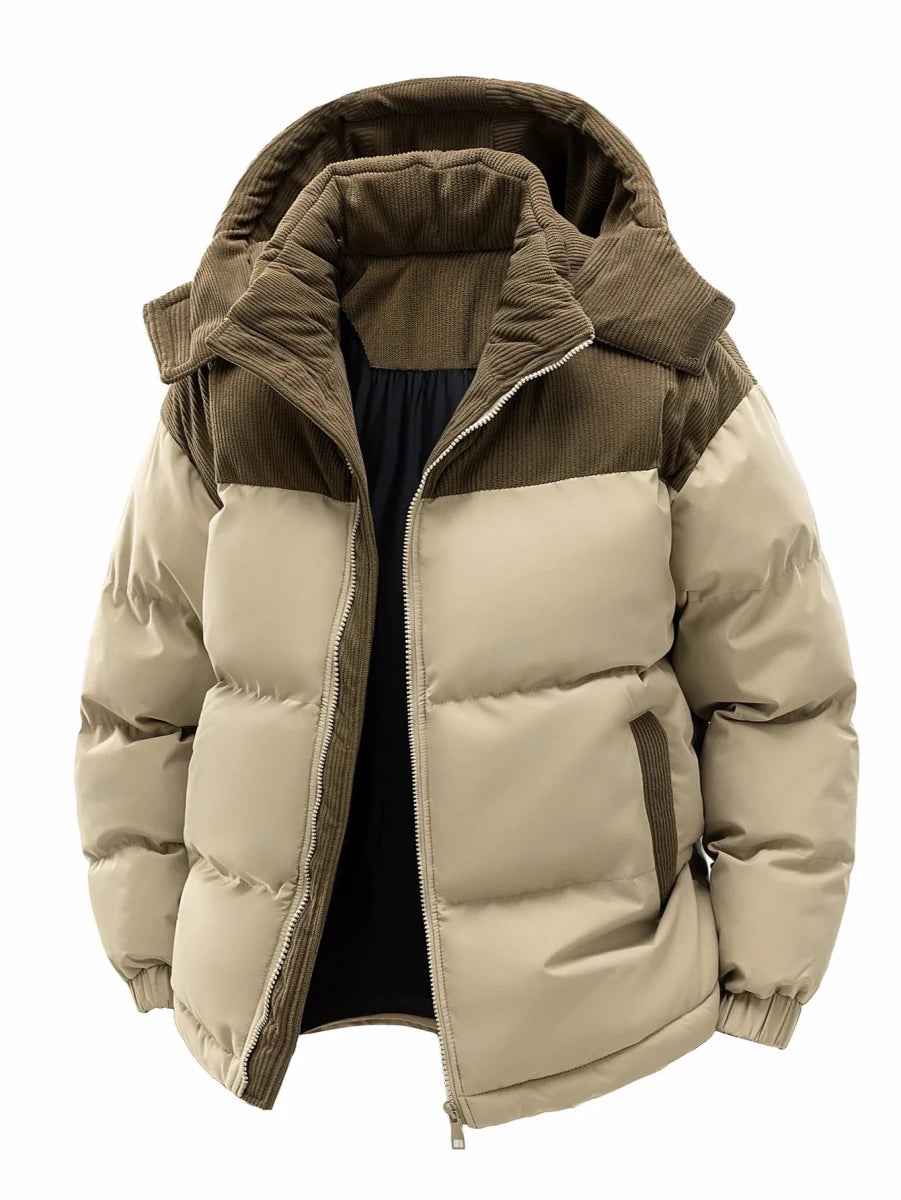 Men’s Colorblock Hooded Puffer Jacket Men's Jackets