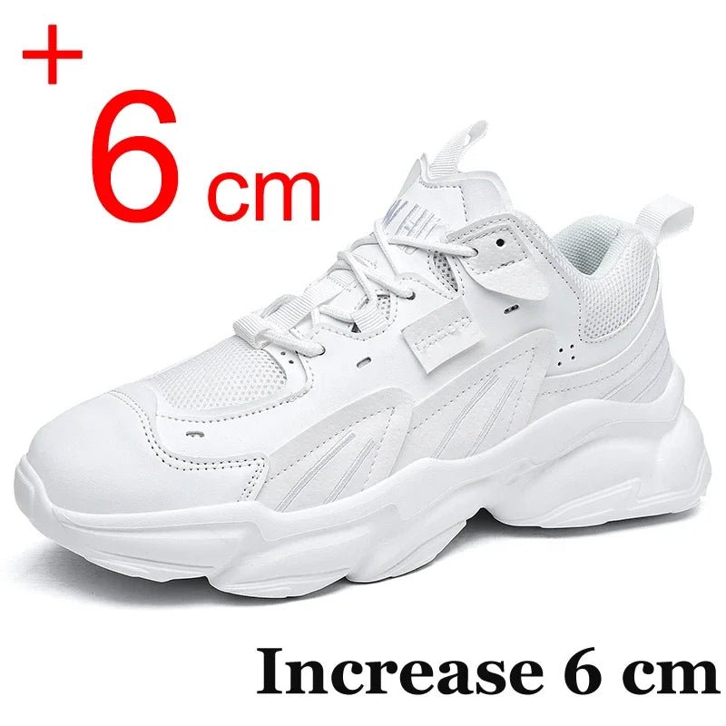 Men's Elevator Sneakers Hidden Heel Heightening Shoes Breathable Comfort Plus Size 45 46 For Taller Look