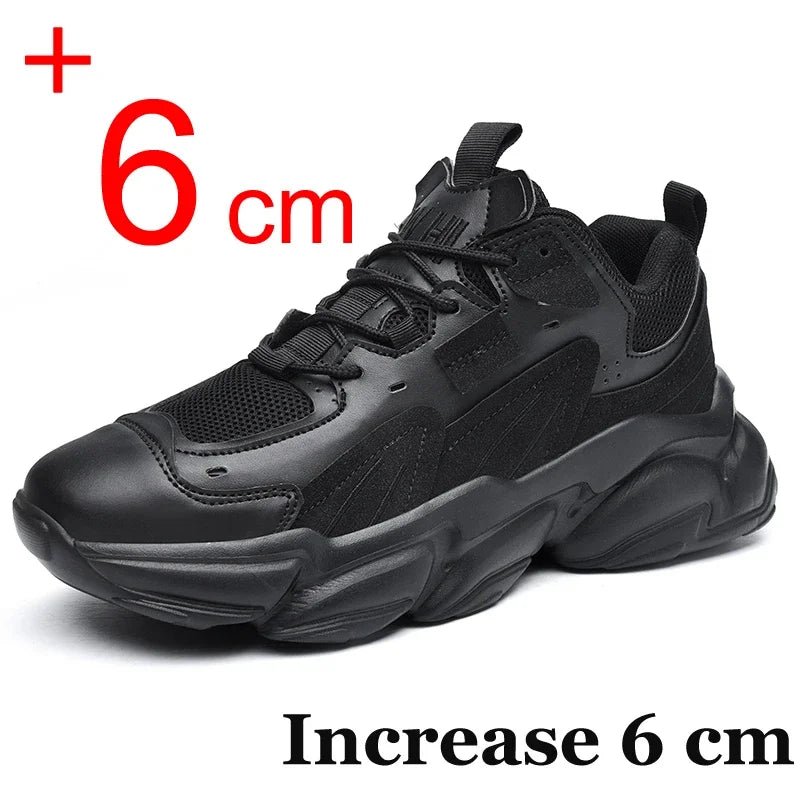 Men's Elevator Sneakers Hidden Heel Heightening Shoes Breathable Comfort Plus Size 45 46 For Taller Look