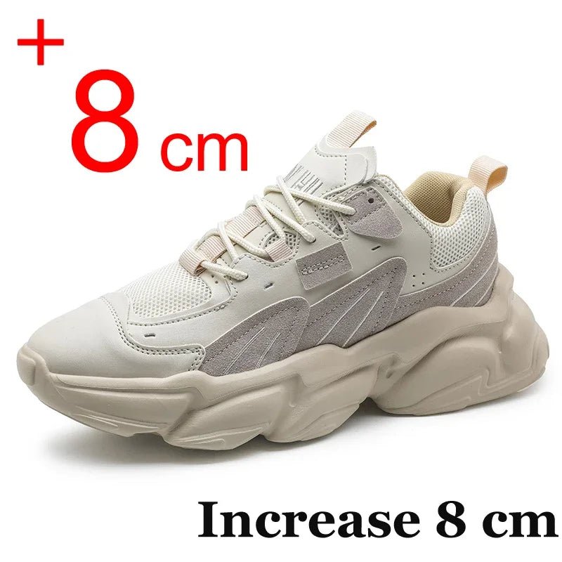 Men's Elevator Sneakers Hidden Heel Heightening Shoes Breathable Comfort Plus Size 45 46 For Taller Look