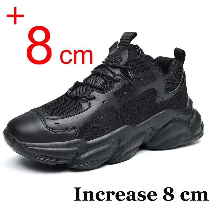 Men's Elevator Sneakers Hidden Heel Heightening Shoes Breathable Comfort Plus Size 45 46 For Taller Look