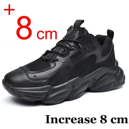 Men's Elevator Sneakers Hidden Heel Heightening Shoes Breathable Comfort Plus Size 45 46 For Taller Look