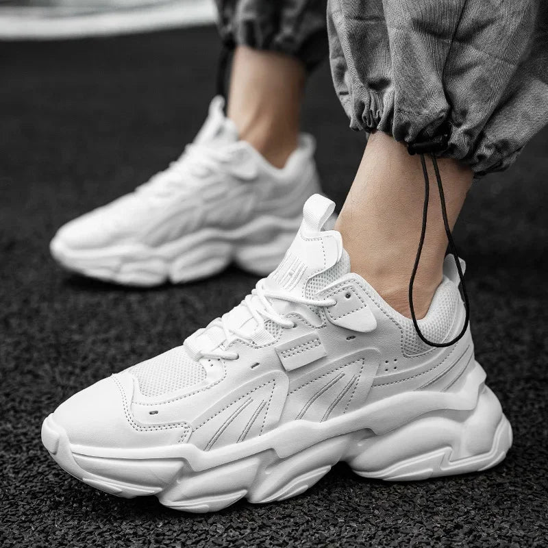 Men's Elevator Sneakers Hidden Heel Heightening Shoes Breathable Comfort Plus Size 45 46 For Taller Look