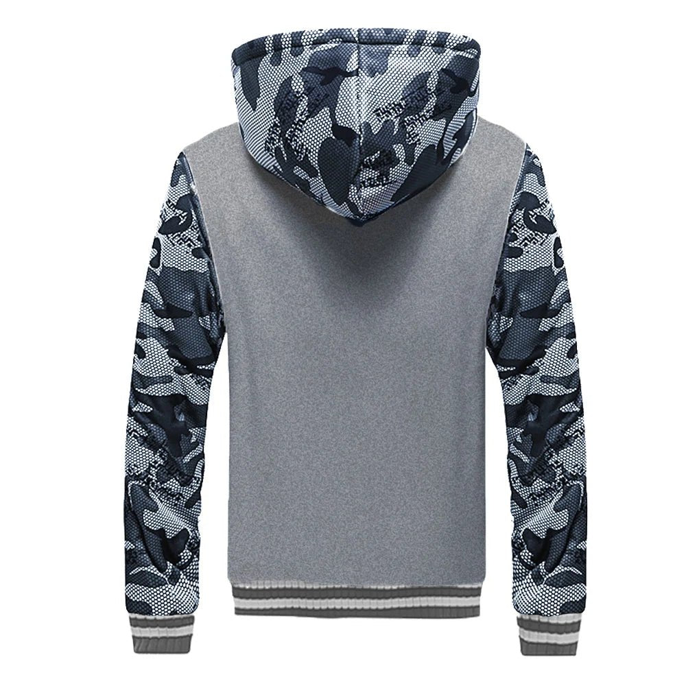 Men’s Fleece-Lined Camouflage Hooded Jacket Men's Jackets