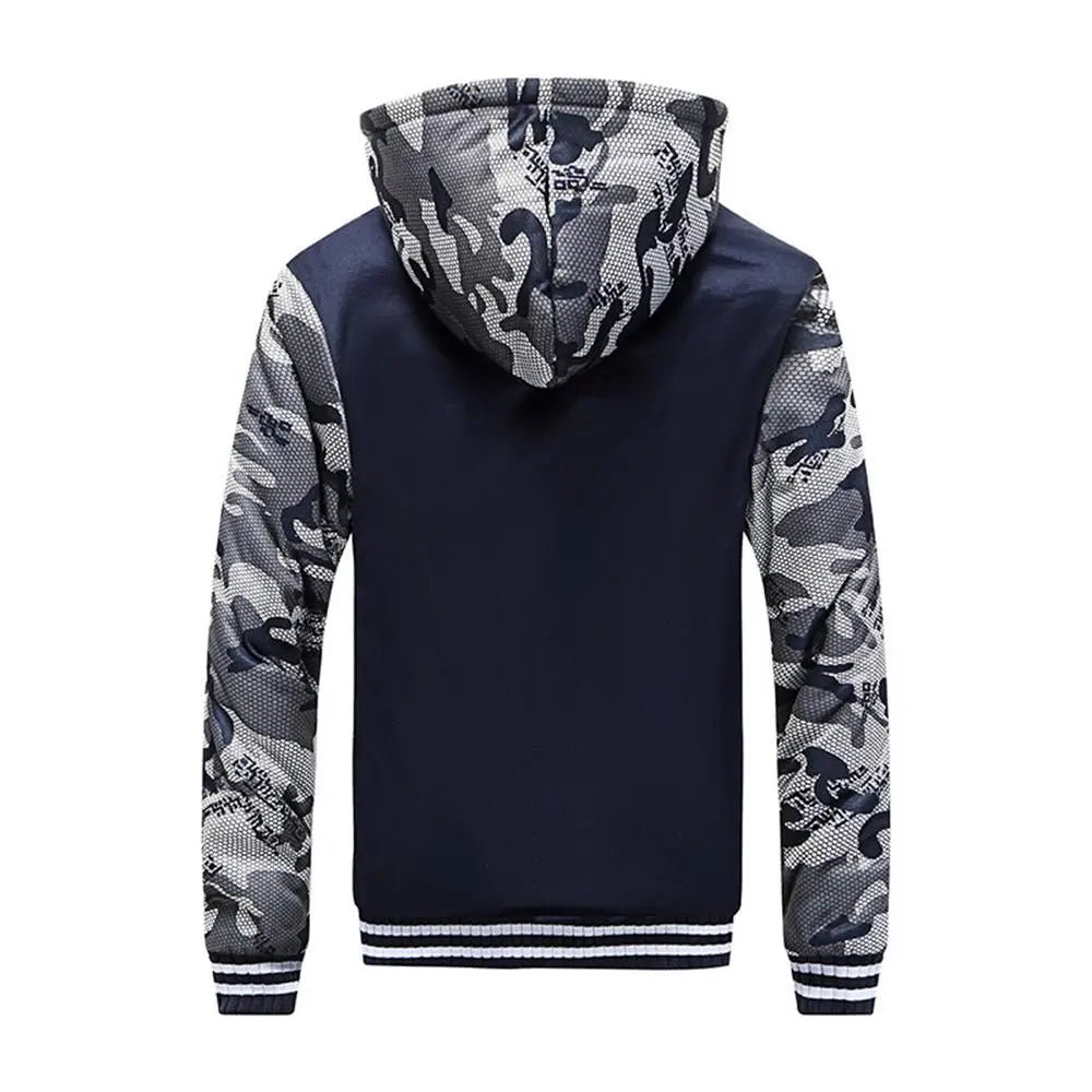 Men’s Fleece-Lined Camouflage Hooded Jacket Men's Jackets
