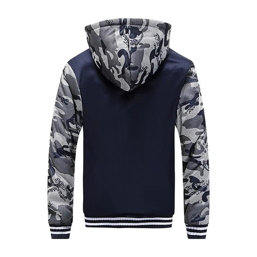 Men’s Fleece-Lined Camouflage Hooded Jacket Men's Jackets