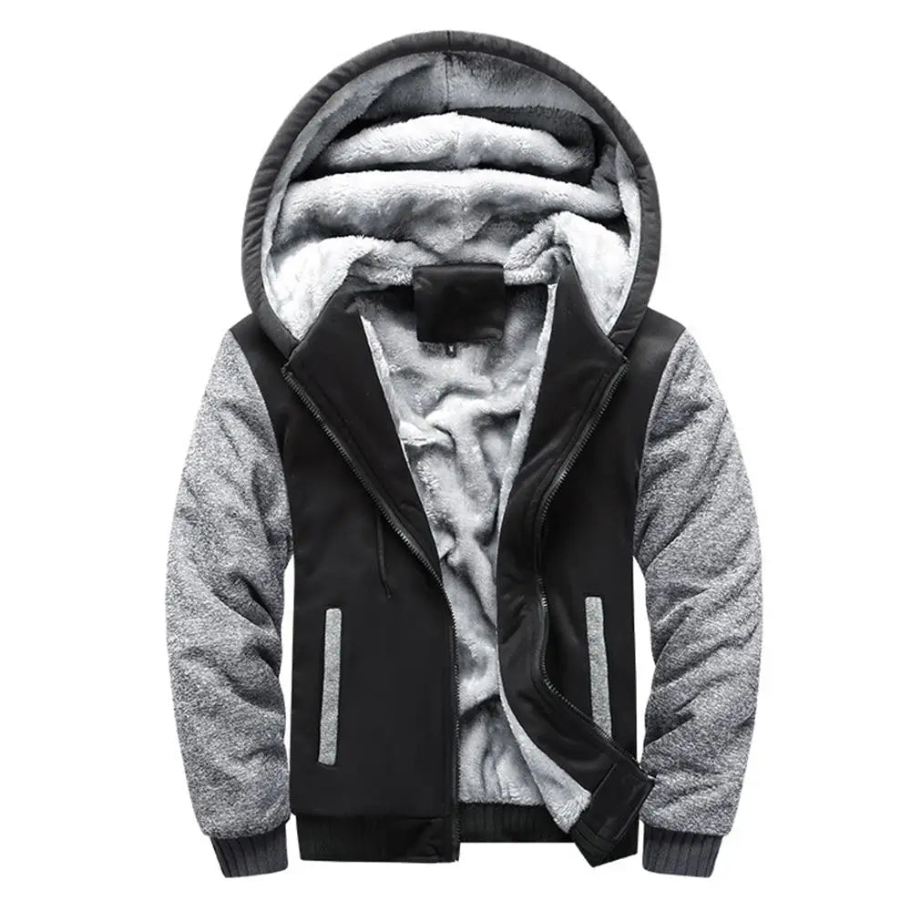 Men’s Fleece-Lined Camouflage Hooded Jacket Men's Jackets