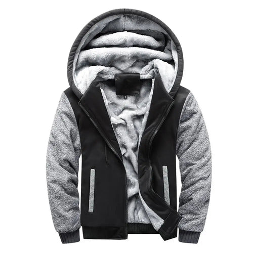 Men’s Fleece-Lined Camouflage Hooded Jacket Men's Jackets