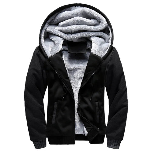 Men’s Fleece-Lined Camouflage Hooded Jacket Men's Jackets