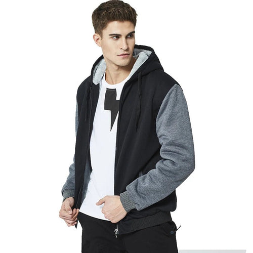 Men’s Fleece-Lined Camouflage Hooded Jacket Men's Jackets