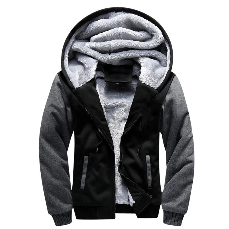 Men’s Fleece-Lined Camouflage Hooded Jacket Men's Jackets