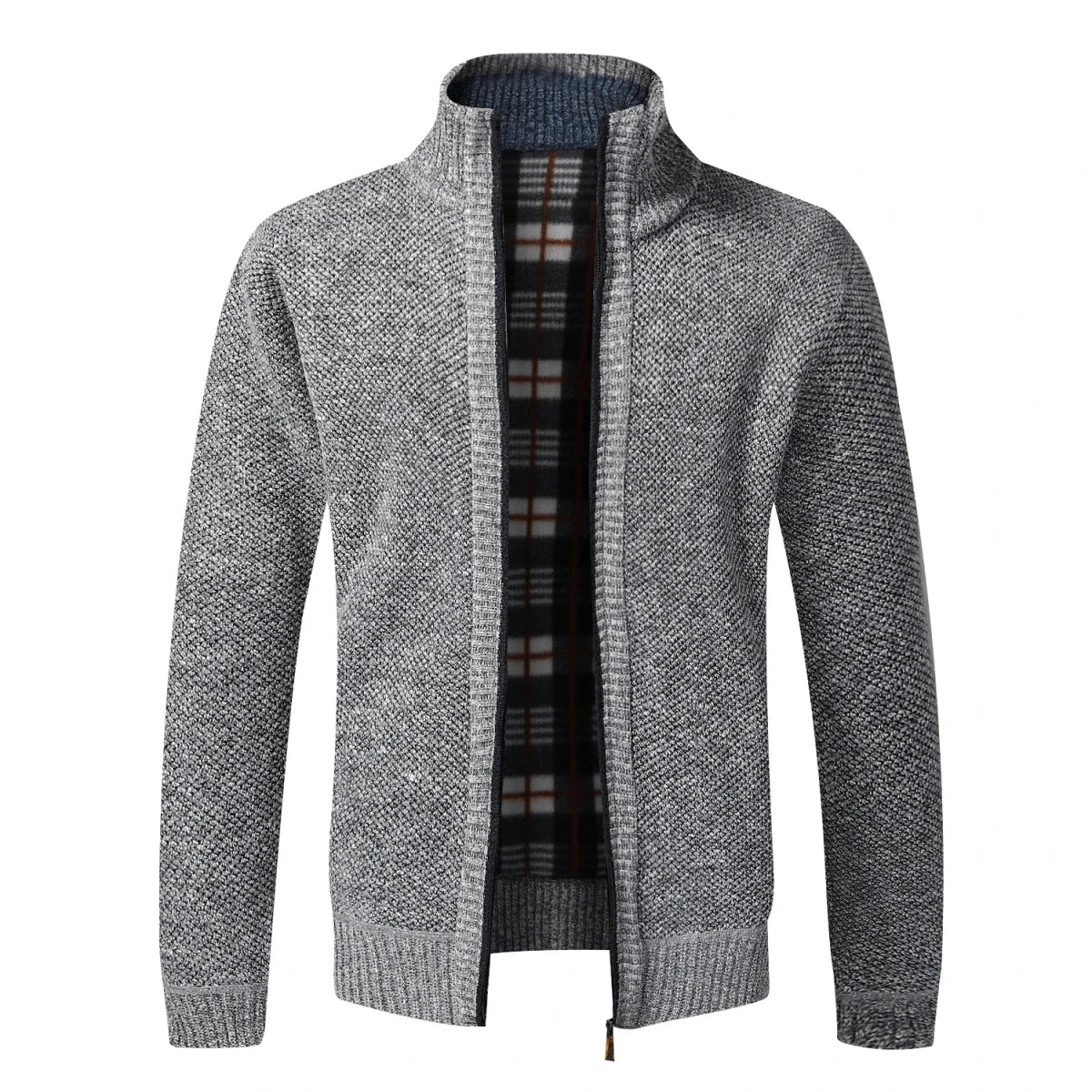 Men’s Full-Zip Knit Cardigan with Stand Collar Men's Cardigans