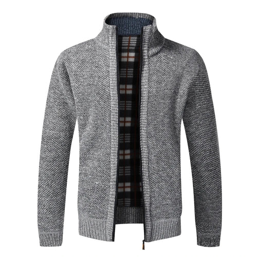 Men’s Full-Zip Knit Cardigan with Stand Collar Men's Cardigans