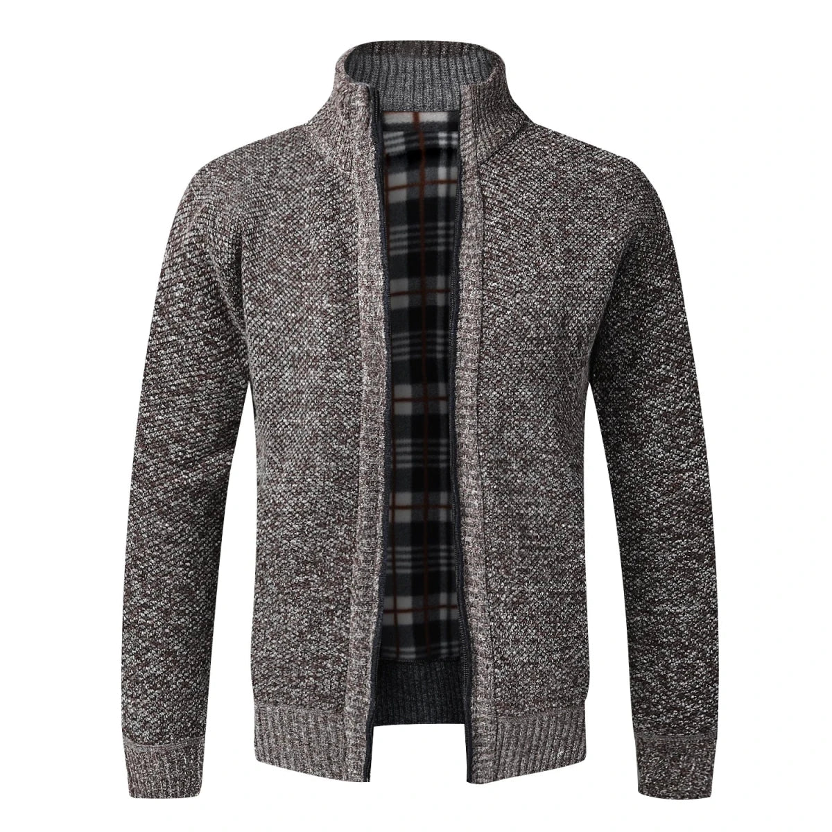 Men’s Full-Zip Knit Cardigan with Stand Collar Men's Cardigans