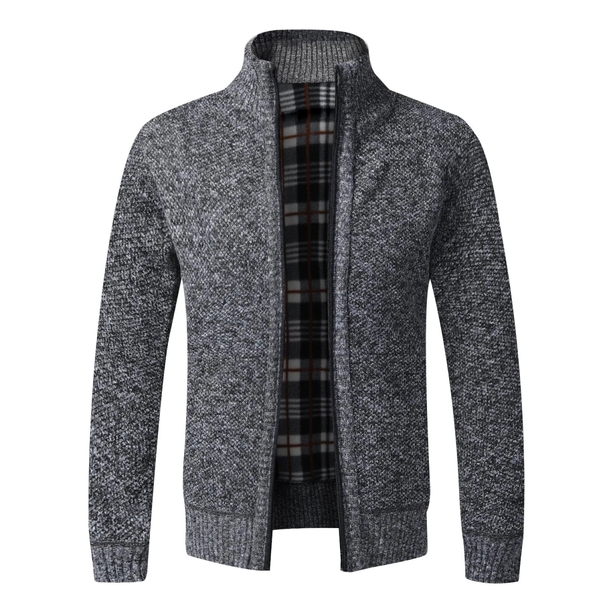 Men’s Full-Zip Knit Cardigan with Stand Collar Men's Cardigans