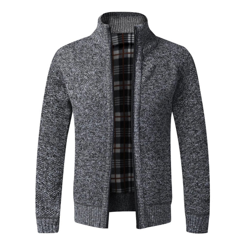 Men’s Full-Zip Knit Cardigan with Stand Collar Men's Cardigans
