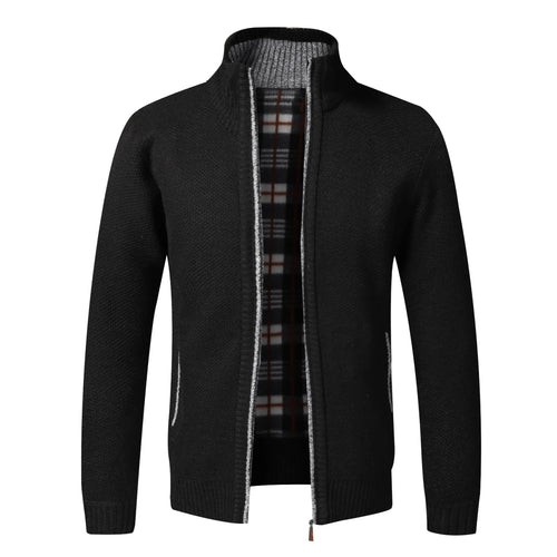 Men’s Full-Zip Knit Cardigan with Stand Collar Men's Cardigans